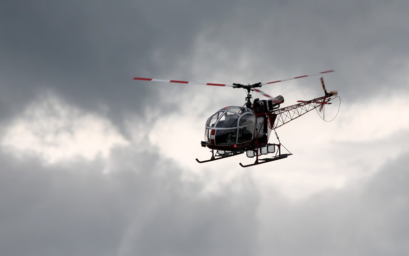 Helikopter SA315B Lama Flug bei Helitreffen Scharzfeld LSV Bad Lauterberg