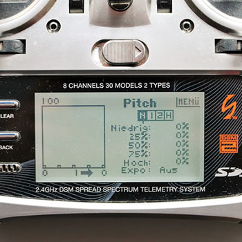 DX8 Spektrum auf Blade 200 einstellen